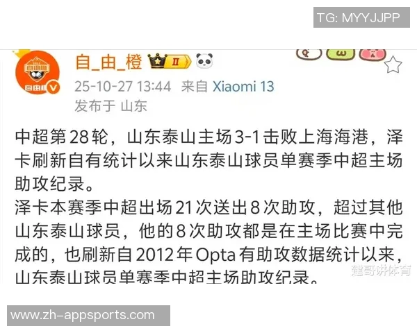 泽卡本赛季助攻次数达到8次创下泰山球员主场单赛季新纪录 泽卡本赛季助攻次数达到8次创下泰山球员主场单赛季新纪录